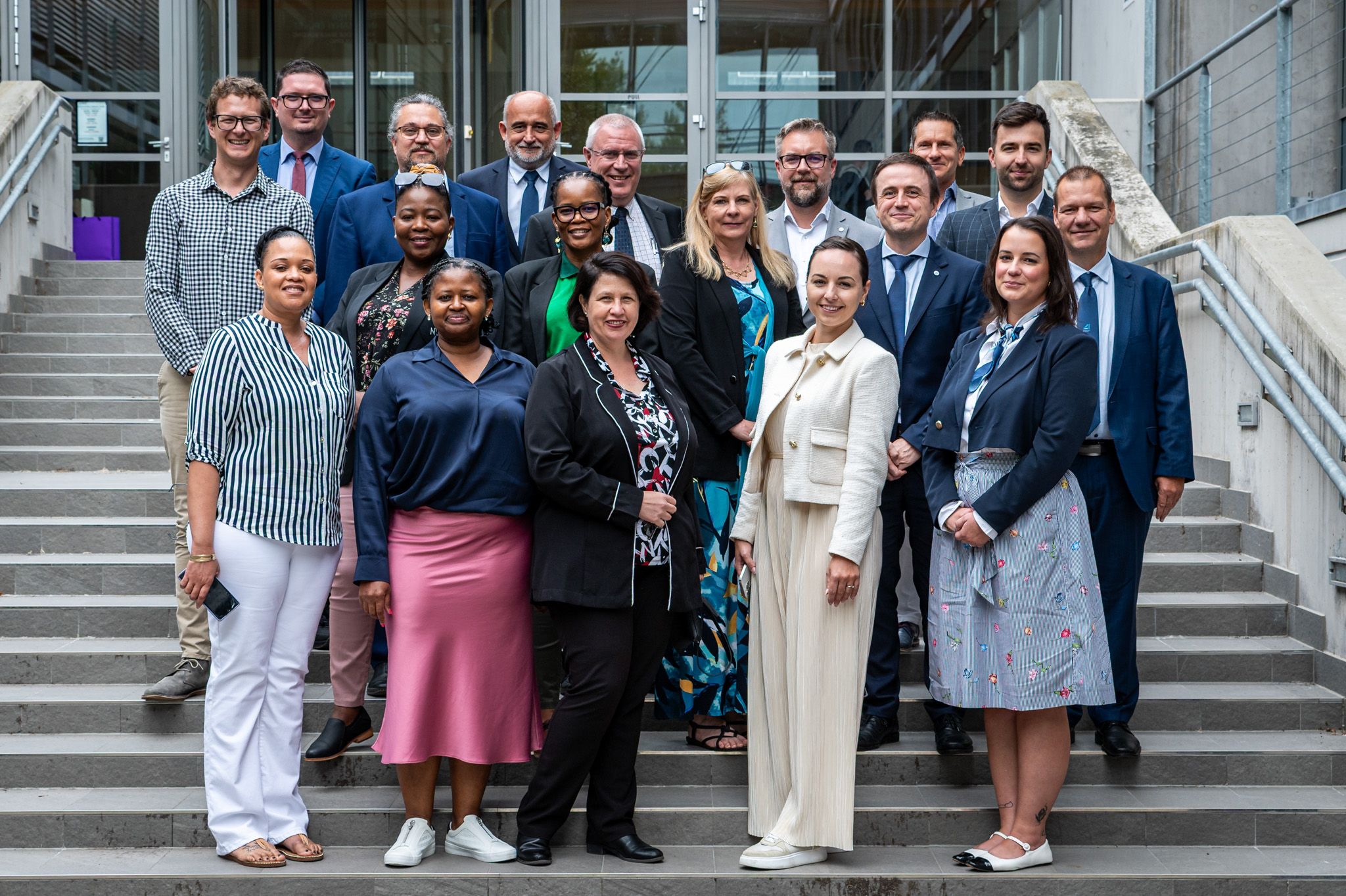 The delegation from North-West University was welcomed by representatives of Széchenyi István University on the Győr campus (Photo: Máté Dudás)